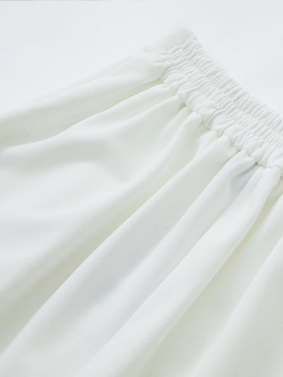 Pleated A-line Shorts Ivory - DAG-DD8509-21IvoryS - Mochi Ivory - S - D'ZAGE Designs