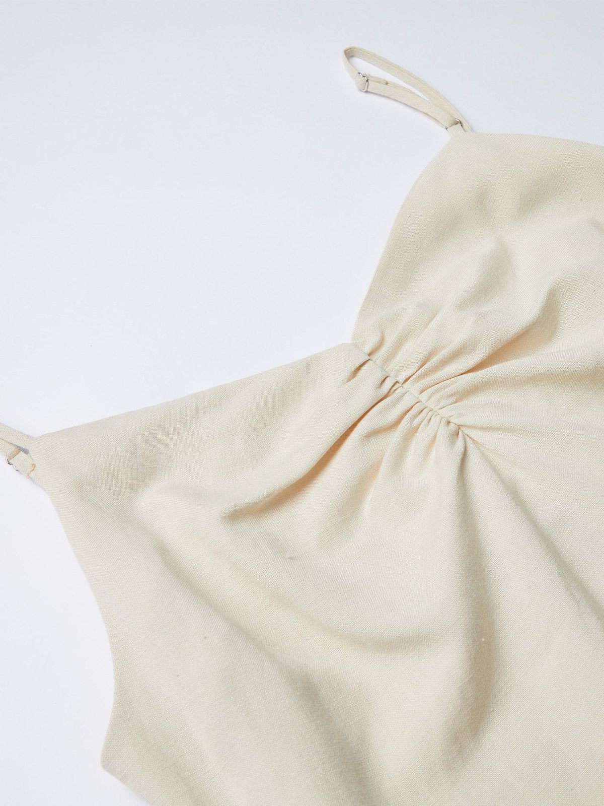 Lowri Ruched Front Cami Dress ALMOND CREAM - DAG-DD9472-22AlmondCreamF - Almond Cream - F - D'ZAGE Designs