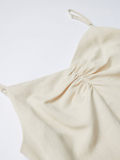 Lowri Ruched Front Cami Dress ALMOND CREAM - DAG-DD9472-22AlmondCreamF - Almond Cream - F - D'ZAGE Designs