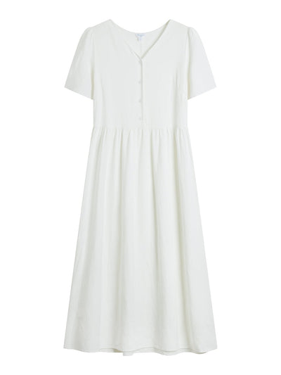 Layla Gathered Maxi Dress - DAG-DD9336-22MochiIvoryF - Mochi Ivory - F - D'ZAGE Designs