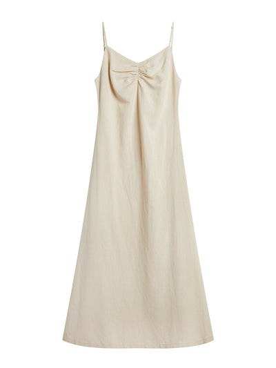 Lowri Ruched Front Cami Dress ALMOND CREAM - DAG-DD9472-22AlmondCreamF - Almond Cream - F - D'ZAGE Designs