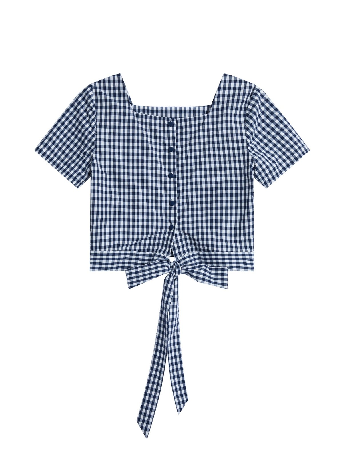 Alise Checkered Two-Way Top Navy - DAG-DD8657-21ClassicNavyS - Blue White Checkers - S - D'ZAGE Designs