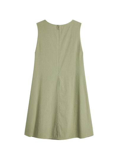 Essential A-Line Sleeveless Mini Dress - DAG-DD9145-22SageF - Matcha Green - F - D'ZAGE Designs