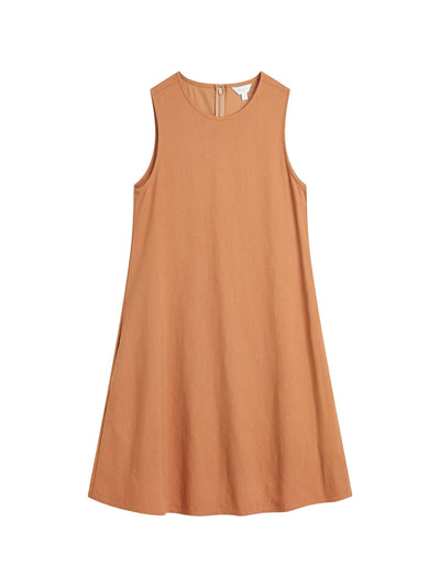 Essential A-Line Sleeveless Mini Dress - DAG-DD9145-22BrickredF - Sunset Orange - F - D'ZAGE Designs