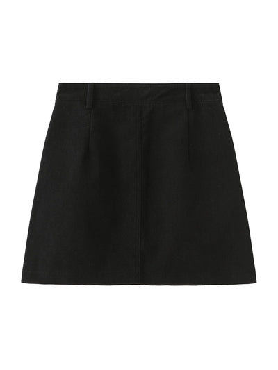 Reese Corduroy Mini Skirt - DAG-G-9854-22SesameBlackS - Black - S - D'ZAGE Designs