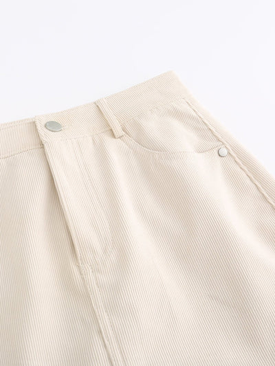 Reese Corduroy Mini Skirt - DAG-G-9854-22AlmondS - Mochi Ivory - S - D'ZAGE Designs