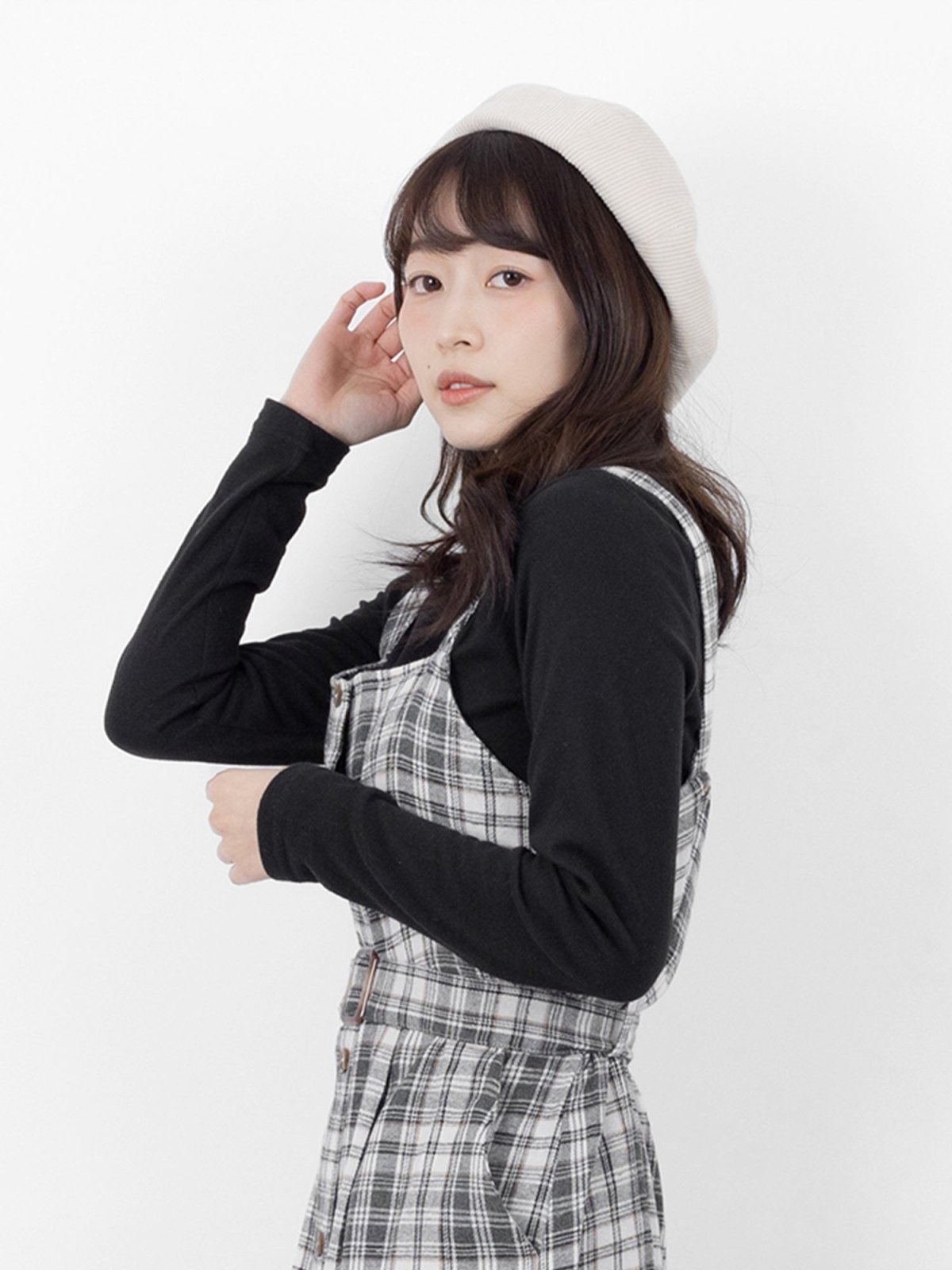 Brooke Corduroy Hexagon Beret - DAG-G-A9851-22MochiIvoryF - Ivory - F - D'ZAGE Designs
