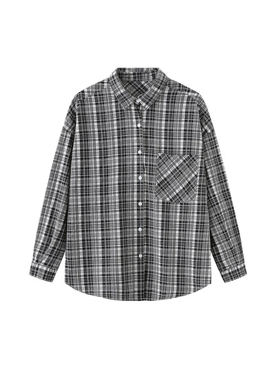 Palmer Plaid Button Up Shirt - DAG-G-9649-22SesameBlackF - Black - F - D'ZAGE Designs