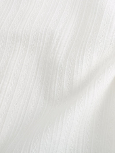 Nala Pintucked Tie Neck Blouse - DAG-DD9831-22MochiIvoryF - Marshmallow White - F - D'ZAGE Designs