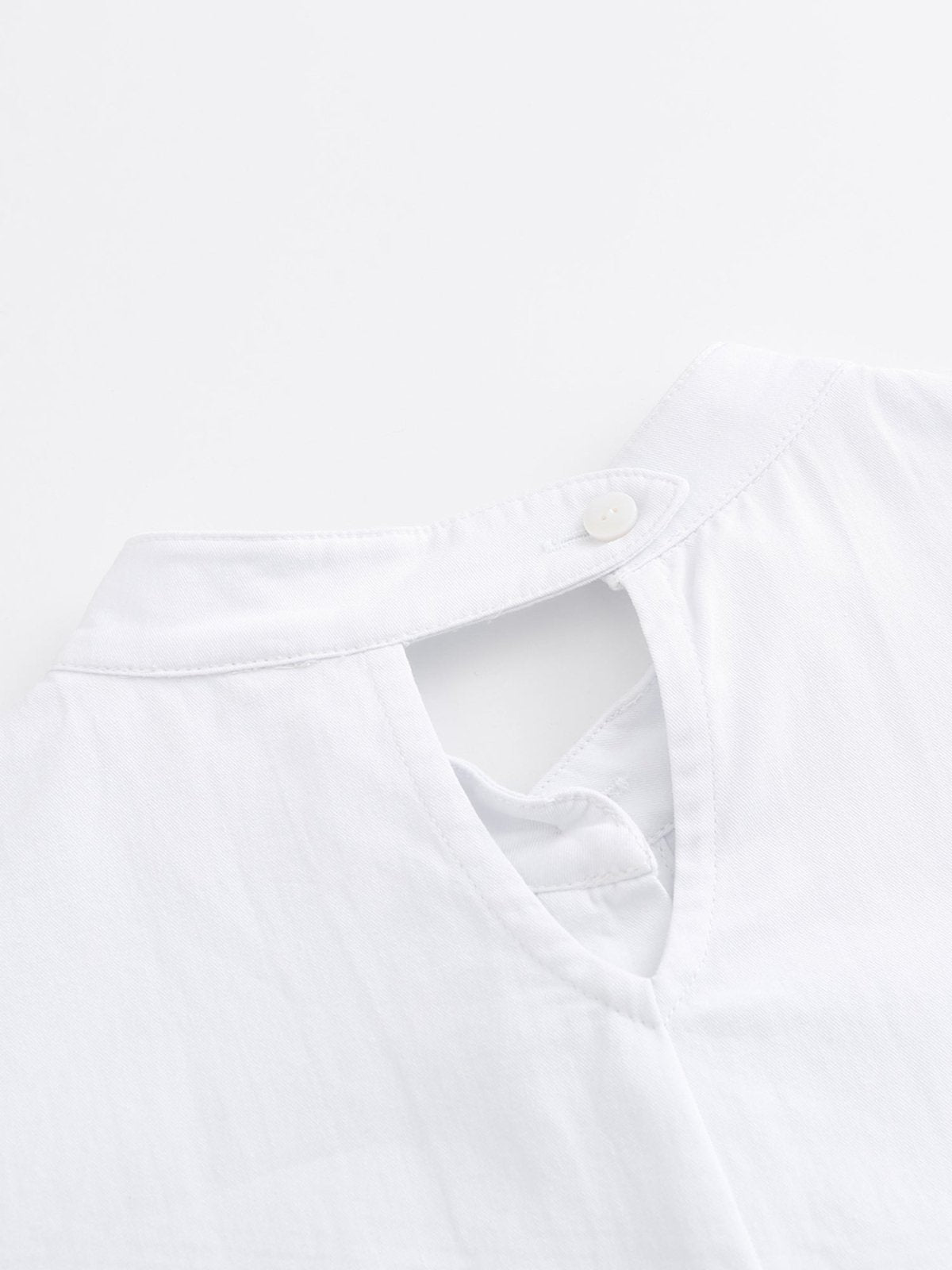 Danae Cut Out Shirt Dress - DAG-DD9619-22MochiIvoryF - Marshmallow White - F - D'ZAGE Designs