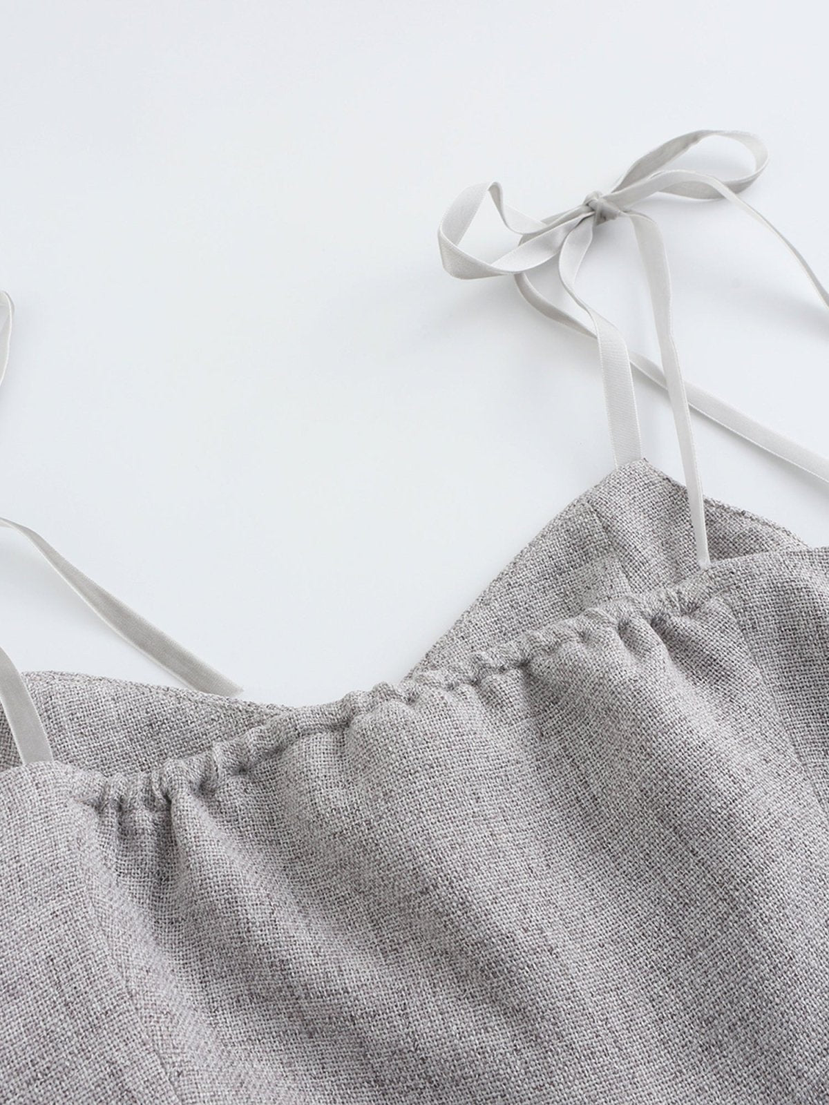 Tay Tie Shoulder Mini Top - DAG-DD0097-23LightGrayS - Gray - F - D'ZAGE Designs