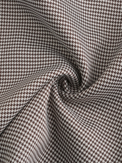 Harper Houndstooth Buckle Pleated Skirt - DAG-DD0067-22BrownieS - Brownie - S - D'ZAGE Designs