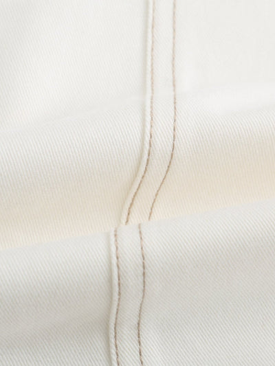 Brie Contrast Line Midi Skirt - DAG-DD9621-22MochiIvoryS - Marshmallow White - S - D'ZAGE Designs