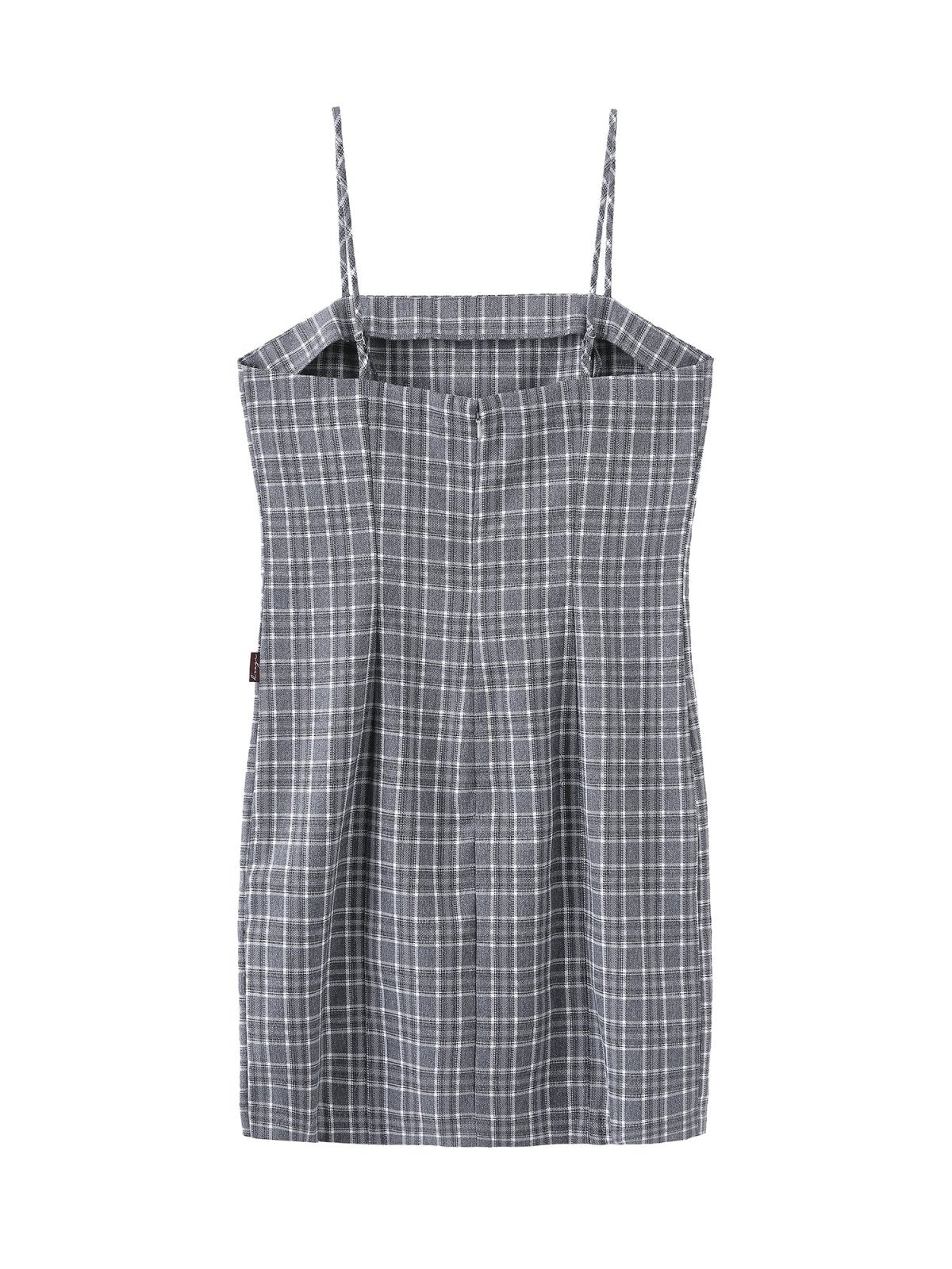 Emma Slim Cut Strap Mini Dress - DAG-DD9898-22GrayS - Gray - S - D'ZAGE Designs