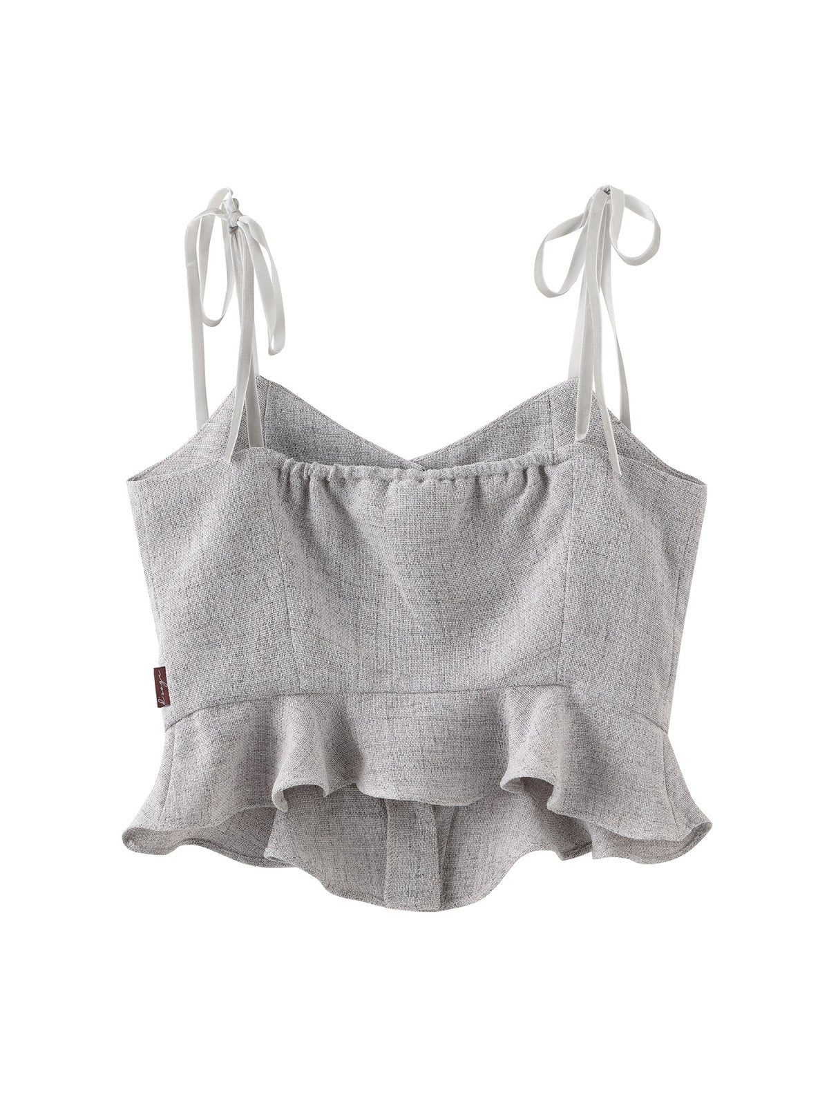 Tay Tie Shoulder Mini Top - DAG-DD0097-23LightGrayS - Gray - F - D'ZAGE Designs