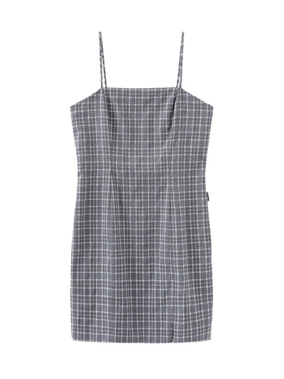 Emma Slim Cut Strap Mini Dress - DAG-DD9898-22GrayS - Gray - S - D'ZAGE Designs