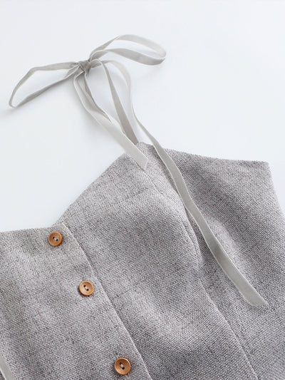 Tay Tie Shoulder Mini Top - DAG-DD0097-23LightGrayS - Gray - F - D'ZAGE Designs