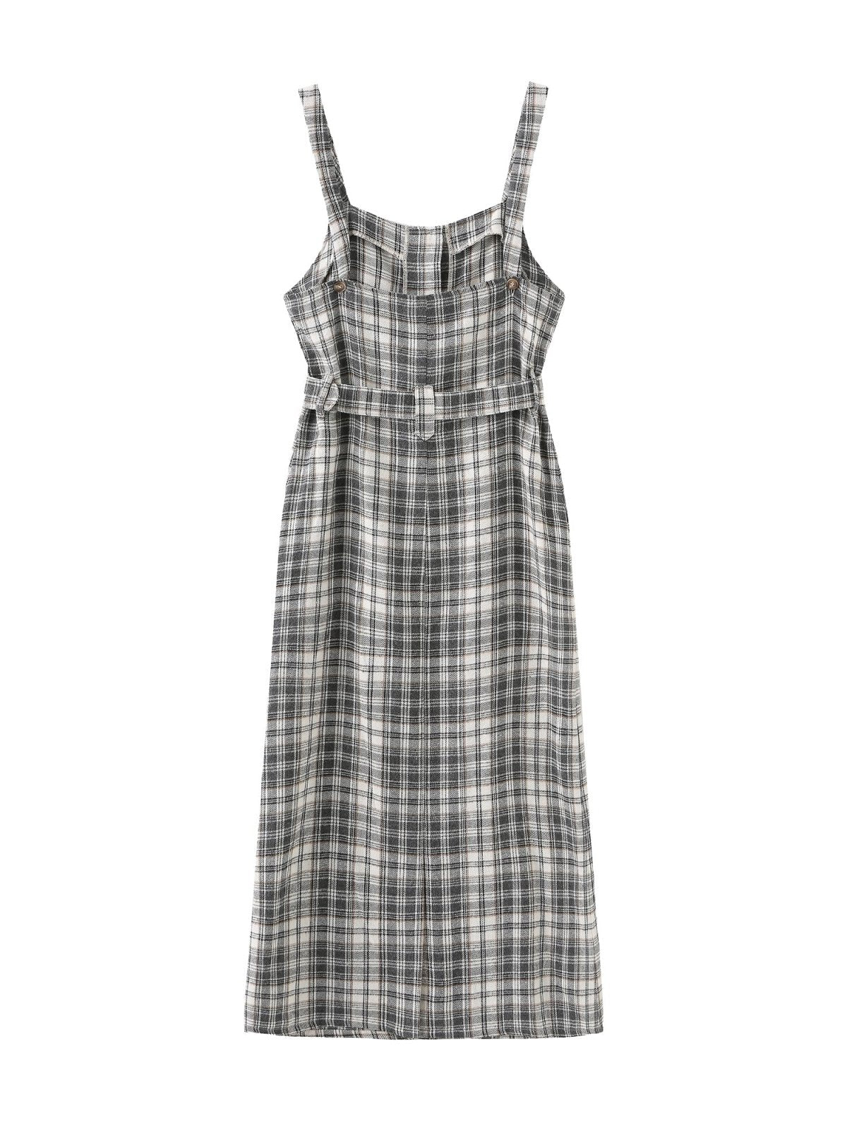 Tina Belted Sleeveless Dress - DAG-DD9895-22GrayS - Gray - S - D'ZAGE Designs