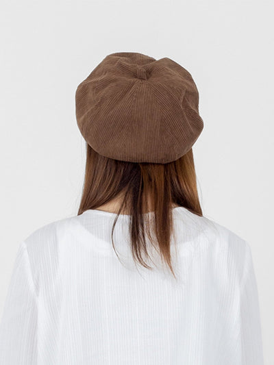 Brooke Corduroy Hexagon Beret - DAG-G-A9851-22BrownieF - Brownie - F - D'ZAGE Designs