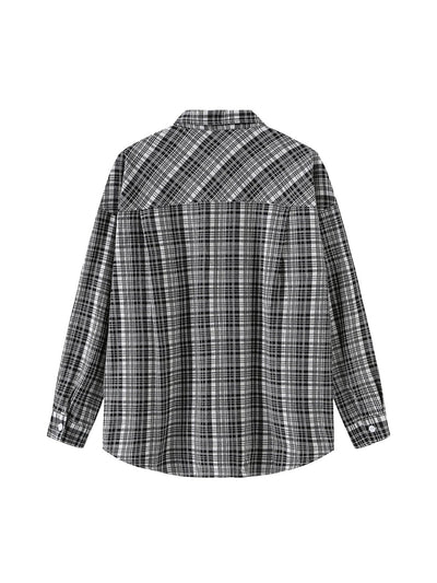 Palmer Plaid Button Up Shirt - DAG-G-9649-22SesameBlackF - Black - F - D'ZAGE Designs
