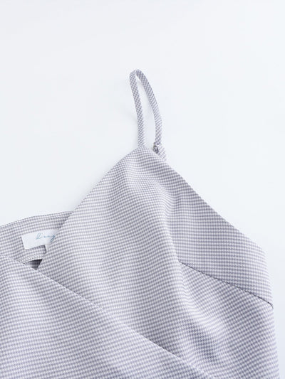 Hala Houndstooth Wrap Mini Top - DAG-DD0156-23BluePlaidS - Blue Lavender - S - D'ZAGE Designs