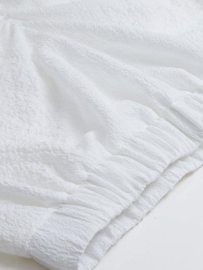 Front Gathered Top IVORY - DAG-DD8661-21WhiteS - Mochi Ivory - F - D'ZAGE Designs
