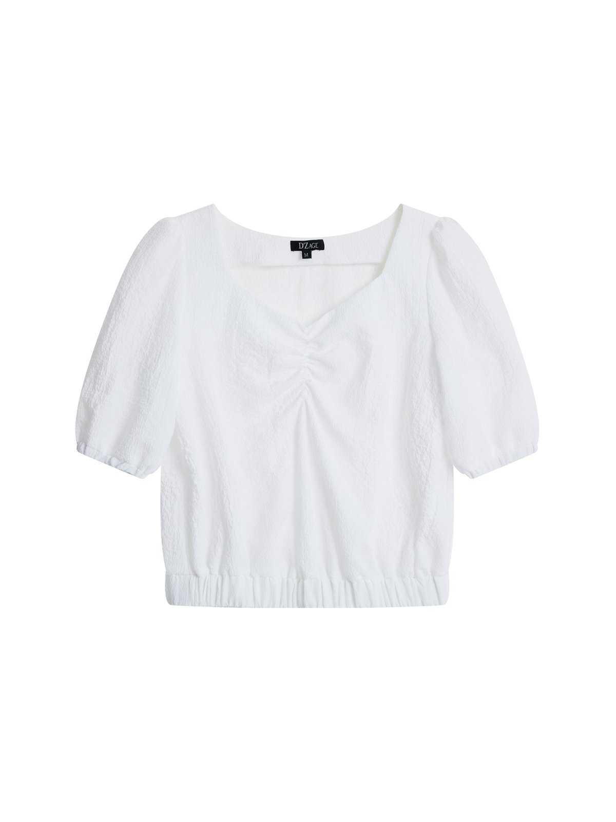 Front Gathered Top IVORY - DAG-DD8661-21WhiteS - Mochi Ivory - F - D'ZAGE Designs