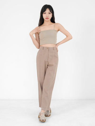 Kristen Basic Crop Bra Top ( 4 Colours ) - DAG-G-220196KhakiF - Khaki - F - D'ZAGE Designs