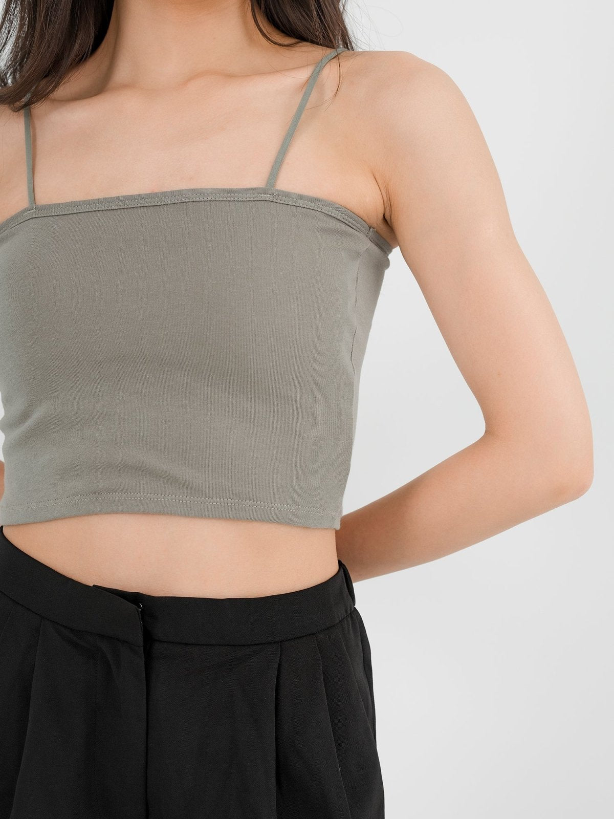 Kristen Basic Crop Bra Top ( 4 Colours ) - DAG-G-220196PaleGreenF - Pale Green - F - D'ZAGE Designs