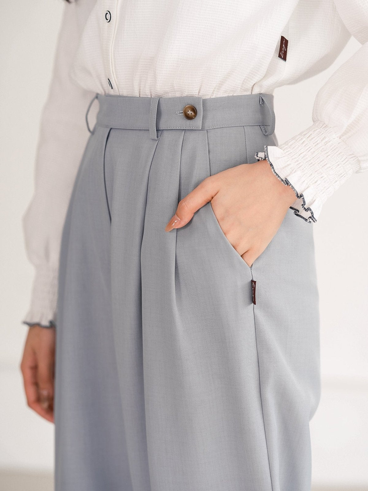Whitney Wide Leg Pants - DAG-DD8516-23BabyBlueS - Baby Blue - S - D'ZAGE Designs