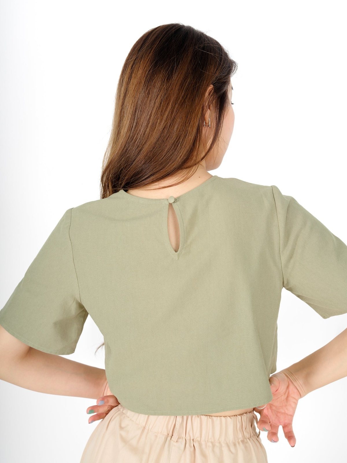 Ann Crew Neck Crop Top - DAG-DD9467-22SageS - Matcha Green - S - D'ZAGE Designs