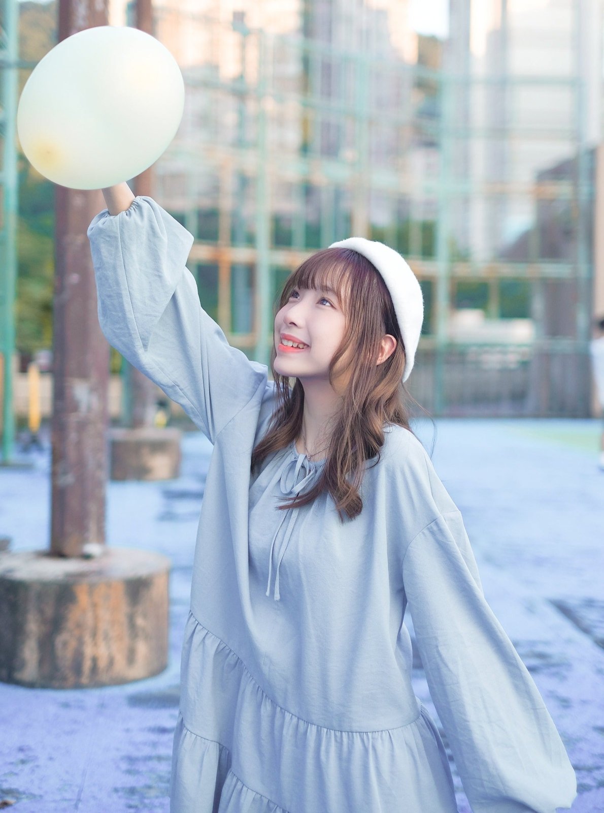 Blouson Sleeve Mini Dress CLOUD - DAG-DD8724-21CloudS - Baby Blue - S - D'ZAGE Designs