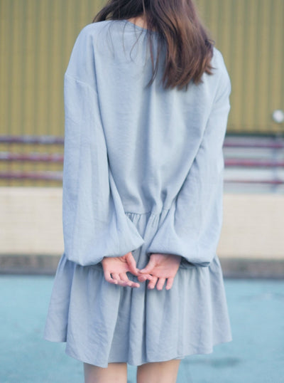 Blouson Sleeve Mini Dress CLOUD - DAG-DD8724-21CloudS - Baby Blue - S - D'ZAGE Designs