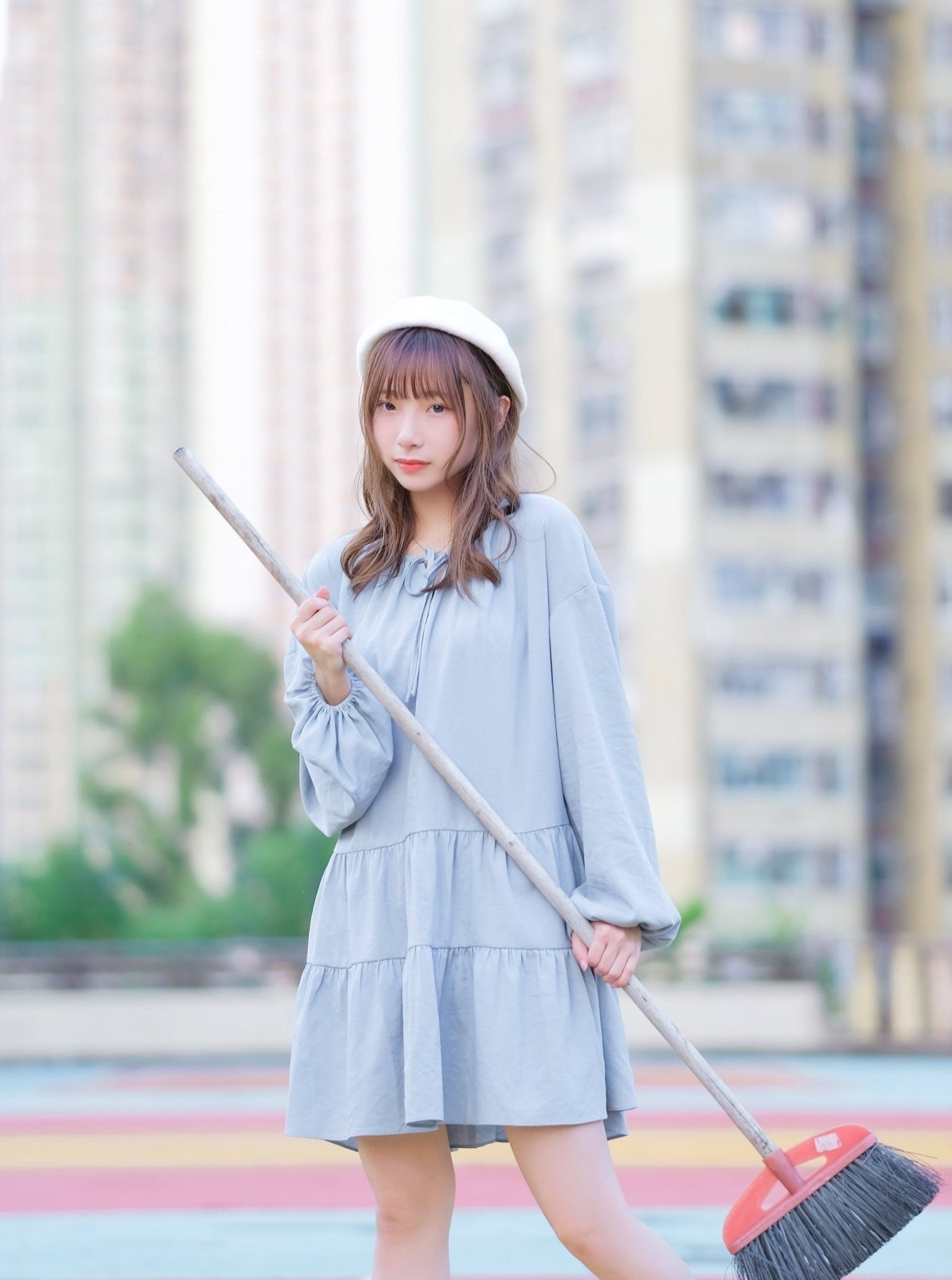 Blouson Sleeve Mini Dress CLOUD - DAG-DD8724-21CloudS - Baby Blue - S - D'ZAGE Designs
