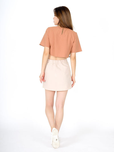 Ann Crew Neck Crop Top - DAG-DD9467-22BrickRedS - Sunset Orange - S - D'ZAGE Designs