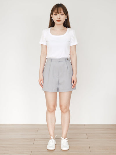 Leora Square Neck Tee - DAG-G-220135WhiteF - White - F - D'ZAGE Designs