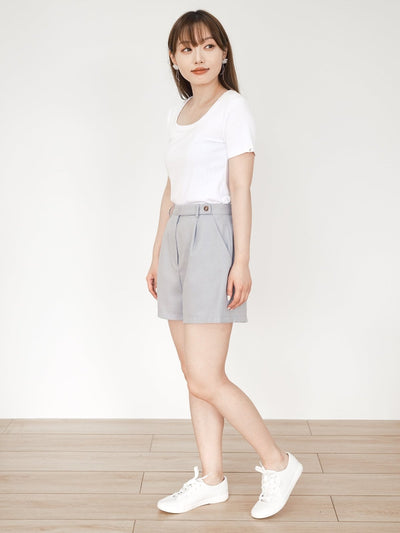 Leora Square Neck Tee - DAG-G-220135WhiteF - White - F - D'ZAGE Designs