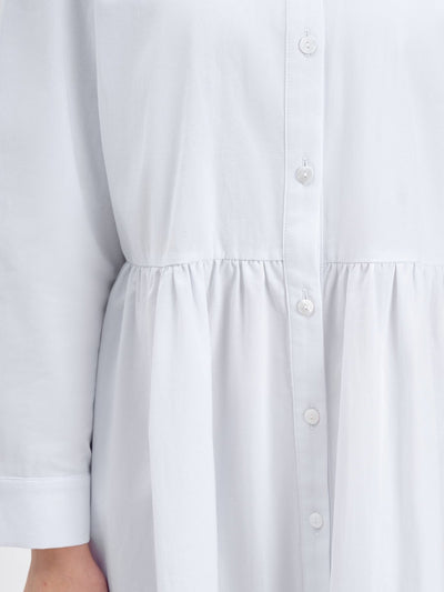 Danae Cut Out Shirt Dress - DAG-DD9619-22MochiIvoryF - Marshmallow White - F - D'ZAGE Designs