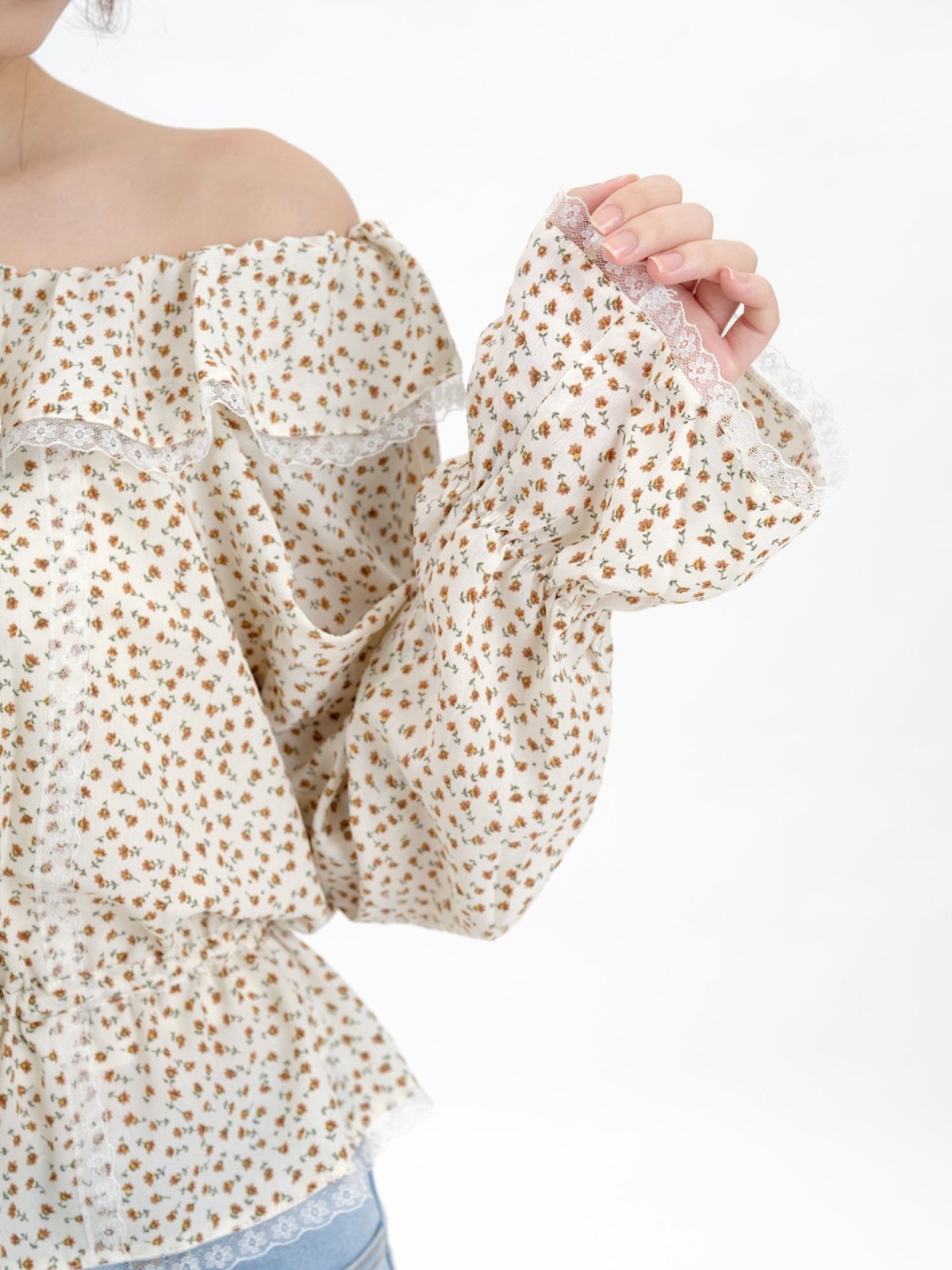 Christa Off-shoulder Ruffle Blouse - DAG-DD8802-21FloralPrintS - Yellow Floral - S - D'ZAGE Designs