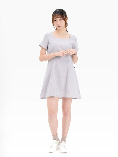 Emilia Tie Back Short Sleeve Dress - DAG-DD9342-22GrayGinghamF - Gray Checkers - F - D'ZAGE Designs