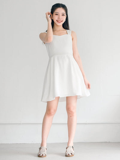 Theia Sweetheart Neck Mini Dress - DAG-DD8731-21IvoryS - Mochi Ivory - S - D'ZAGE Designs
