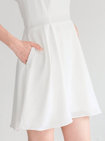 Theia Sweetheart Neck Mini Dress - DAG-DD8731-21IvoryS - Mochi Ivory - S - D'ZAGE Designs