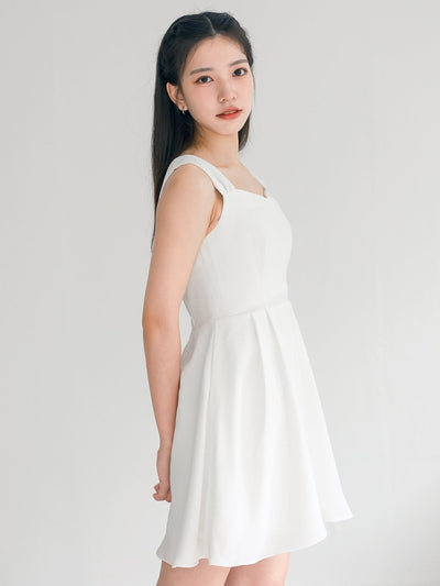Theia Sweetheart Neck Mini Dress - DAG-DD8731-21IvoryS - Mochi Ivory - S - D'ZAGE Designs