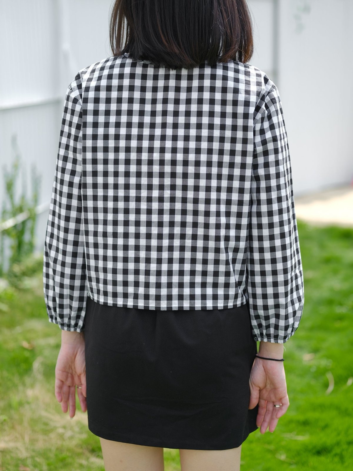 Checkered Tie-detailed Top Set BLACK - DAG-DD8515-21ClassicBlackF - Black White Checkers - F - D'ZAGE Designs