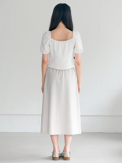 Milla Side Pleated Flare Skirt - DAG-G-220119BlueF - Navy Blue - F - D'ZAGE Designs