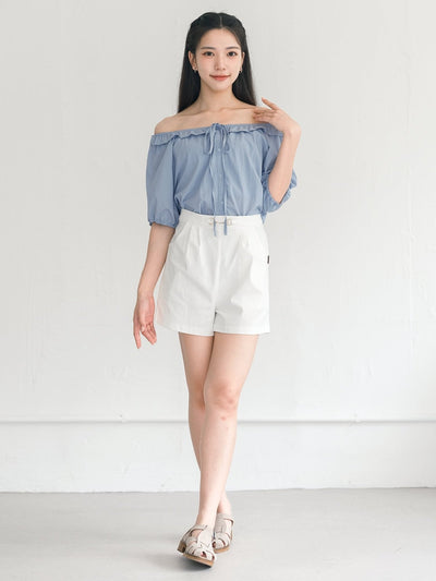 Taylor Two Way Tie Neck Blouse - DAG-G-220116BlueF - Sky Blue - F - D'ZAGE Designs