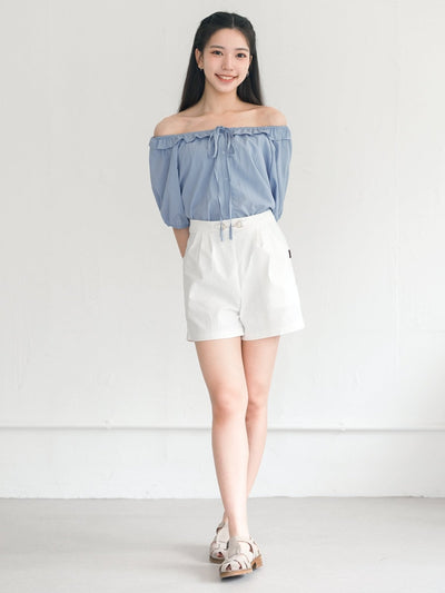 Taylor Two Way Tie Neck Blouse - DAG-G-220116BlueF - Sky Blue - F - D'ZAGE Designs