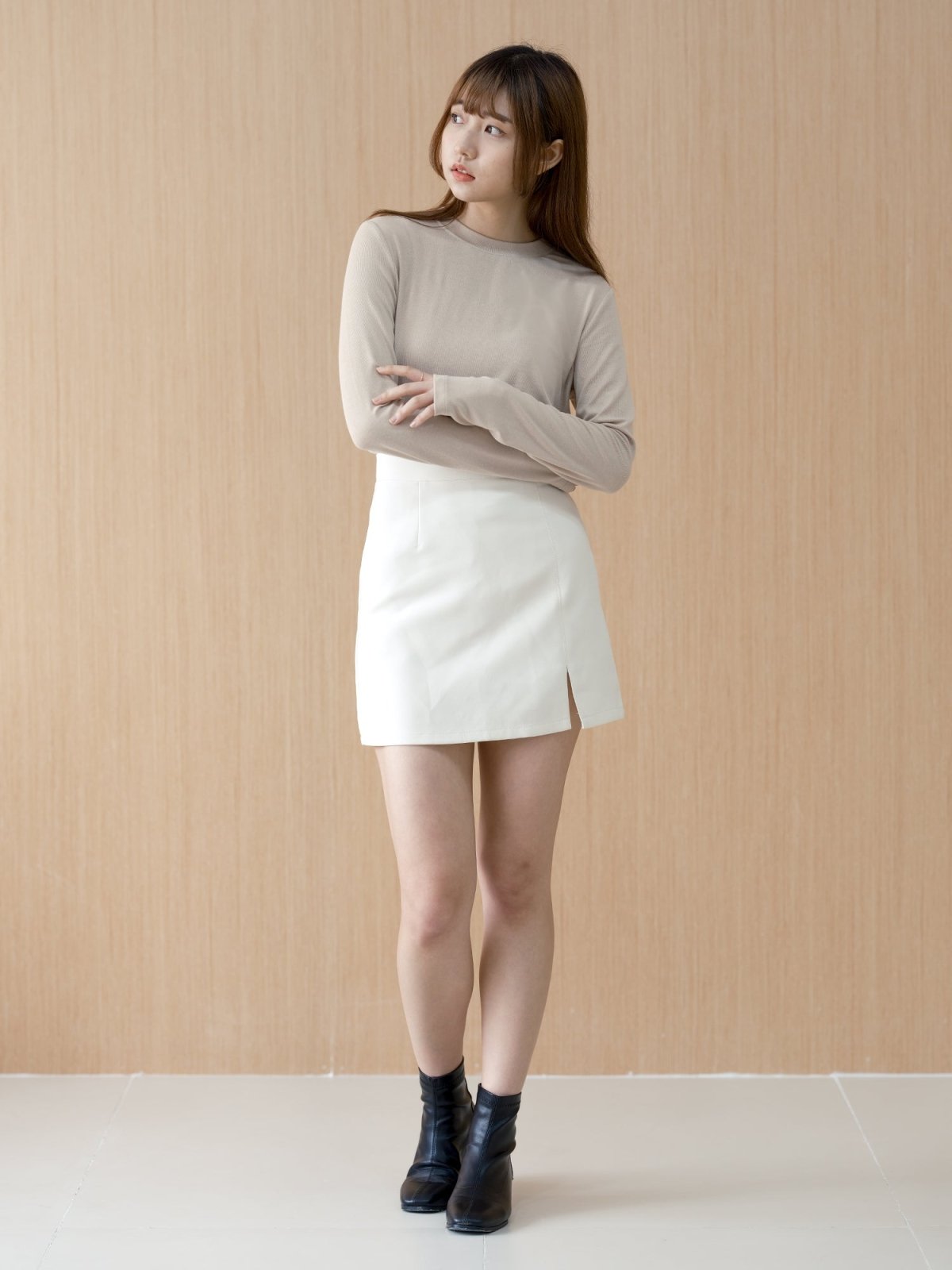 Nessa Super Soft Long Sleeve Modal Top - DAG-G-220092IvoryF - Almond Cream - F - D'ZAGE Designs