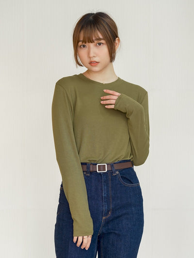 Nessa Super Soft Long Sleeve Modal Top - DAG-G-220092OliveF - Olive - F - D'ZAGE Designs