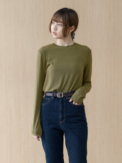 Nessa Super Soft Long Sleeve Modal Top - DAG-G-220092OliveF - Olive - F - D'ZAGE Designs